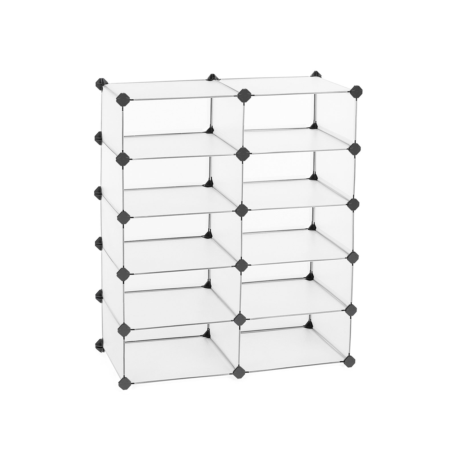 Schuhschrank Schmall halbtransparent Weiß