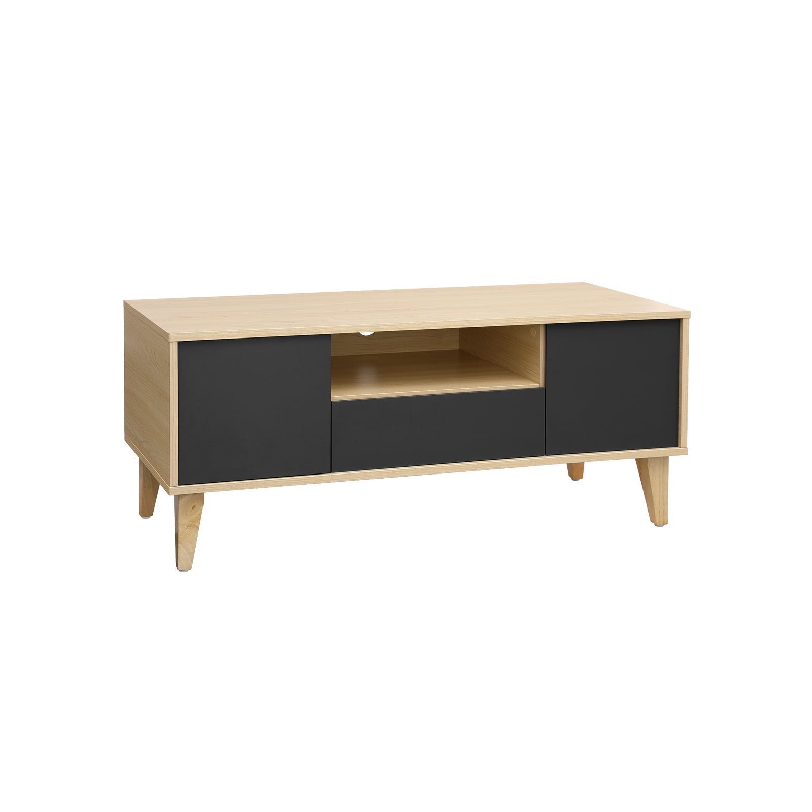 TV-Lowboard Modern Holzoptik-Grau