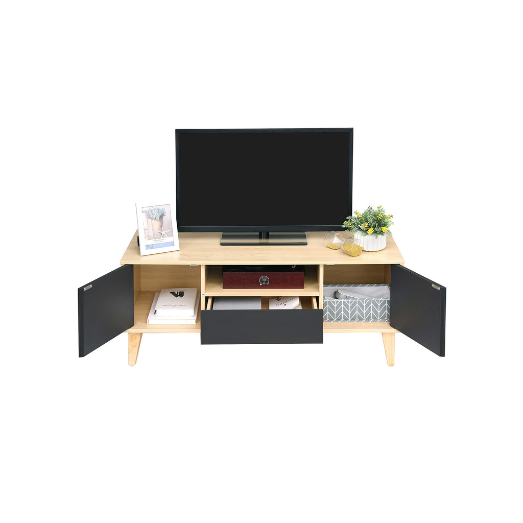 TV-Lowboard Modern Holzoptik-Grau