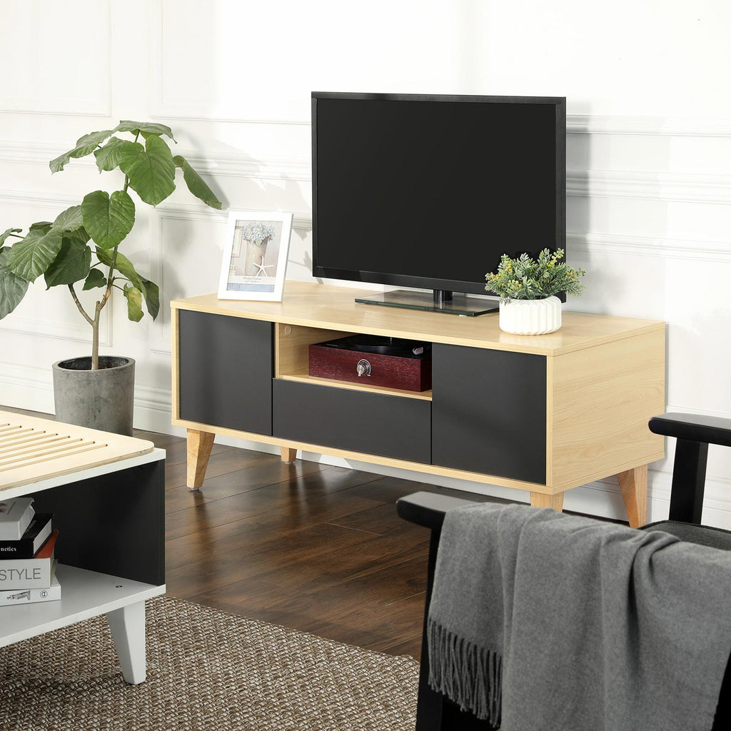 TV-Lowboard Modern Holzoptik-Grau