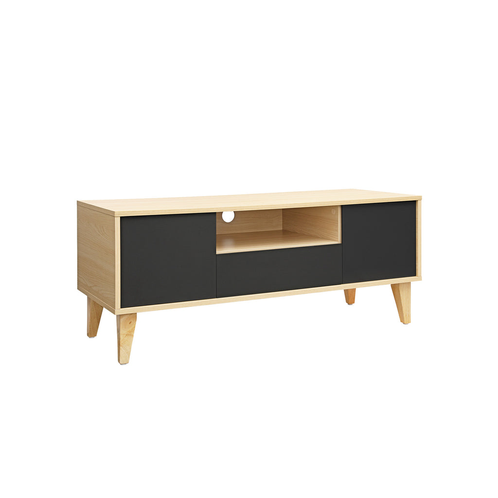 TV-Lowboard Modern Holzoptik-Grau