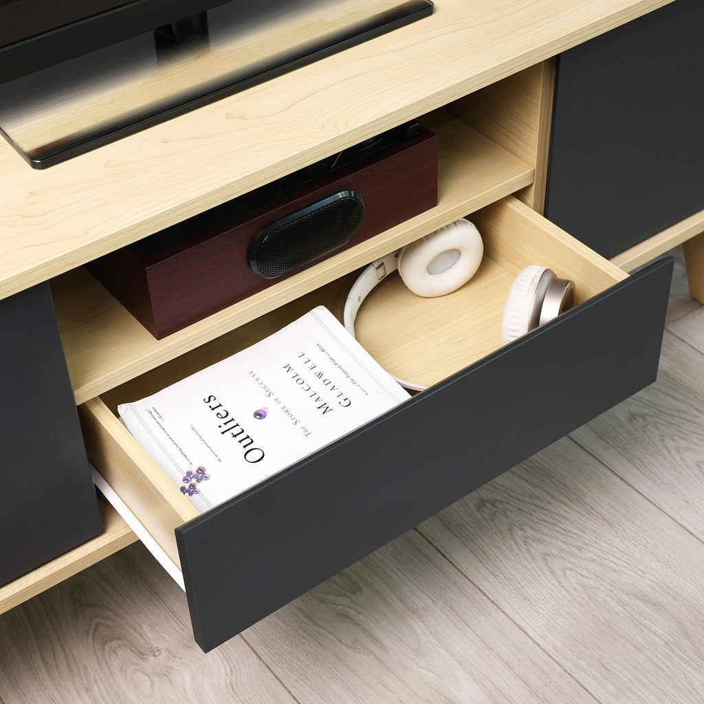 TV-Lowboard Modern Holzoptik-Grau