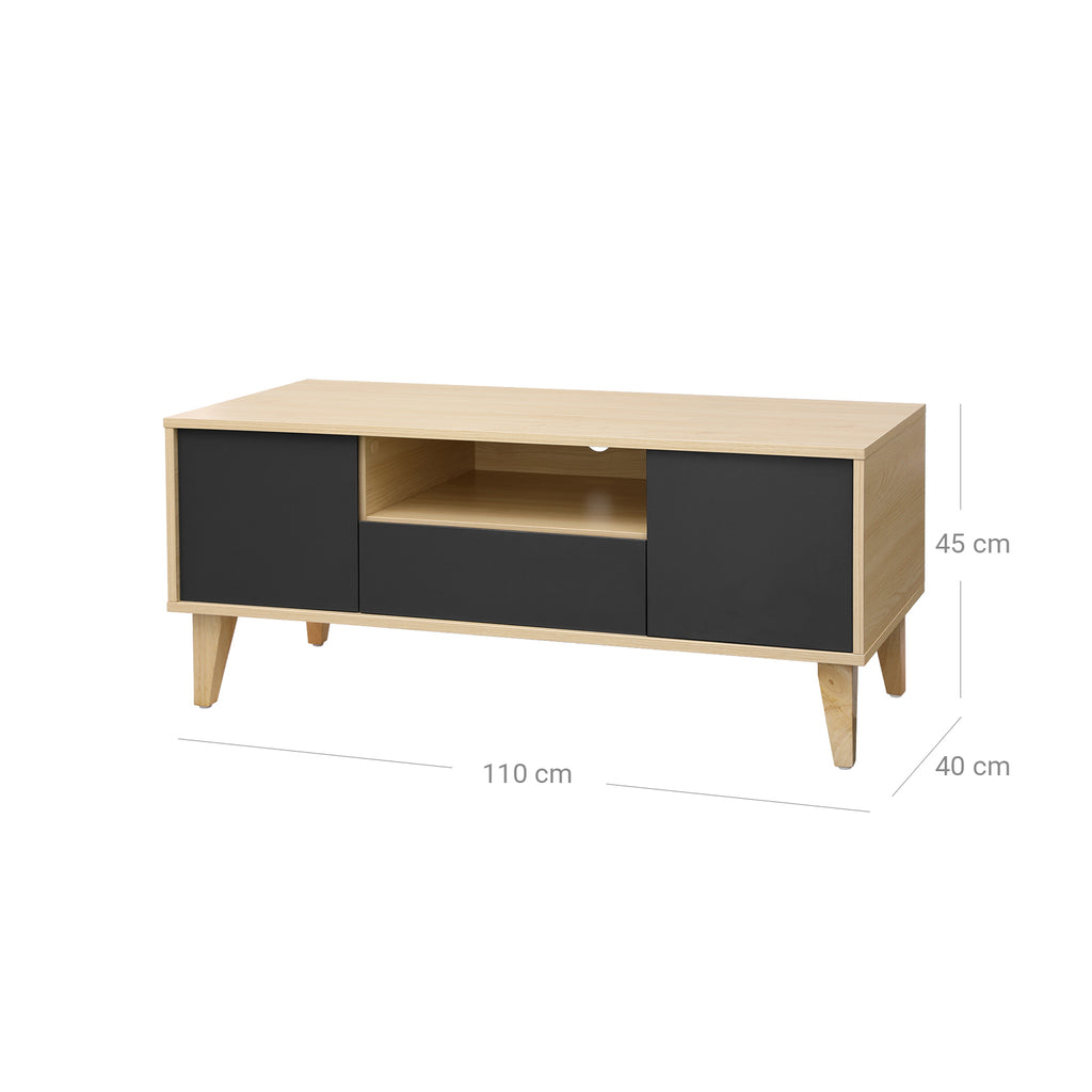 TV-Lowboard Modern Holzoptik-Grau