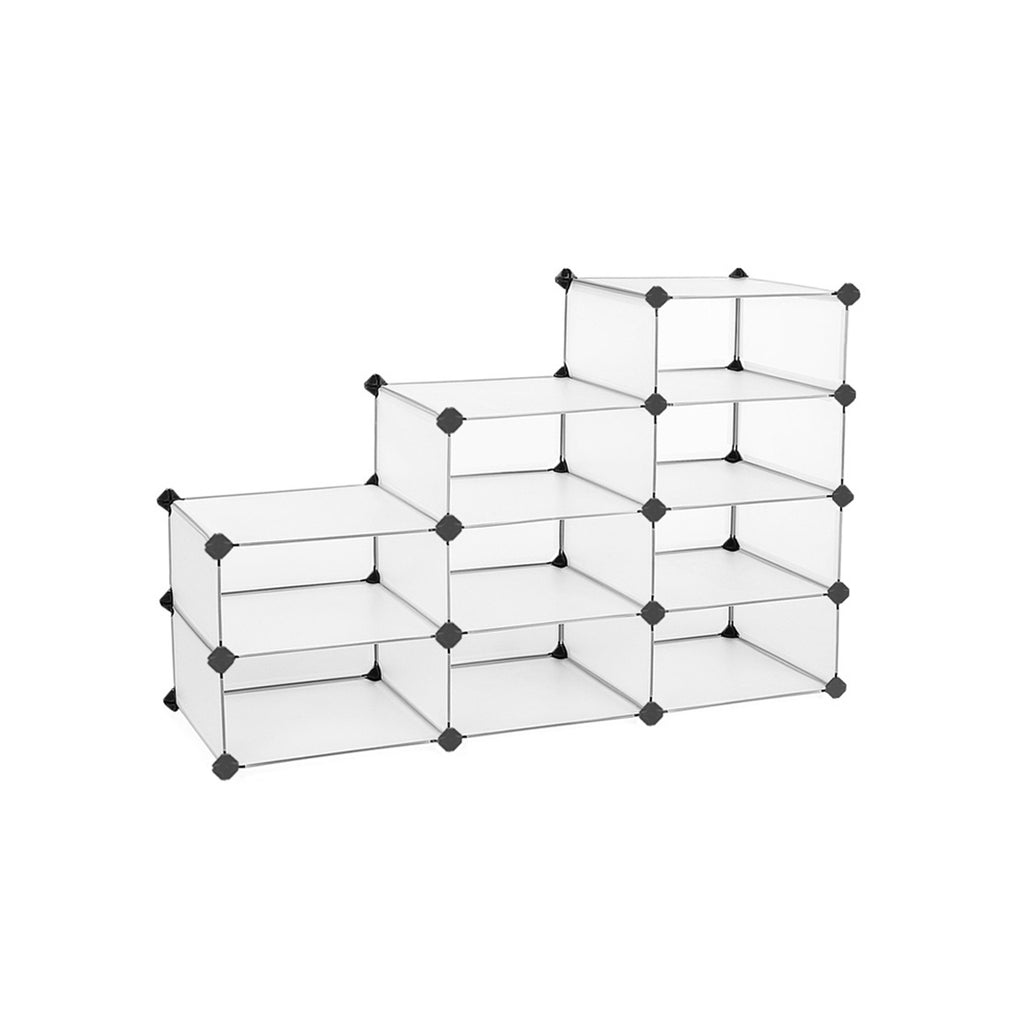 Schuhschrank Schmall halbtransparent Weiß