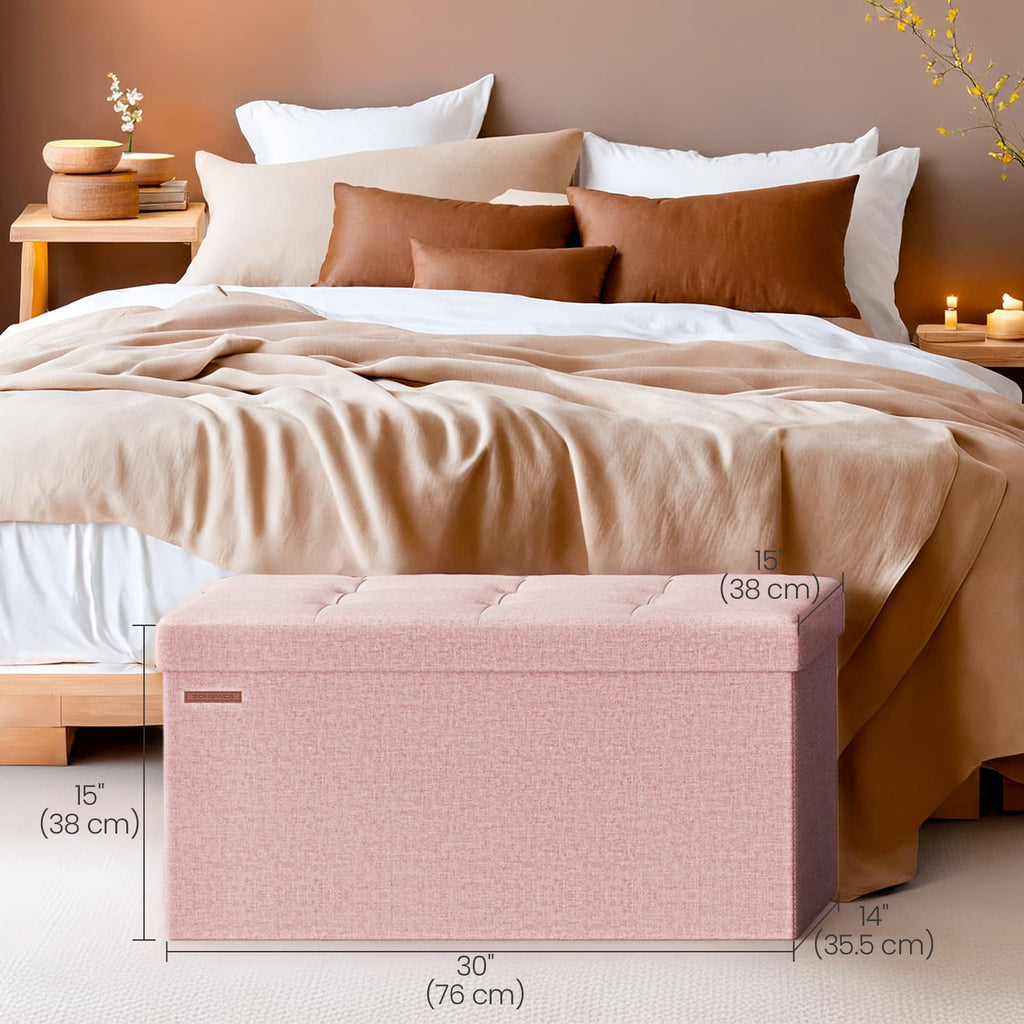 Sitzbank mit Stauraum, 38 x 76 x 38 cm, Sitztruhe, Bettbank