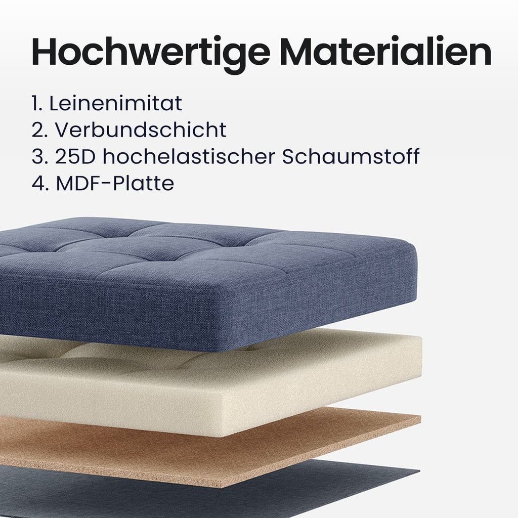 Sitzhocker mit Stauraum, klappbare Sitzbank mit Beinen, Aufbewahrungsbox