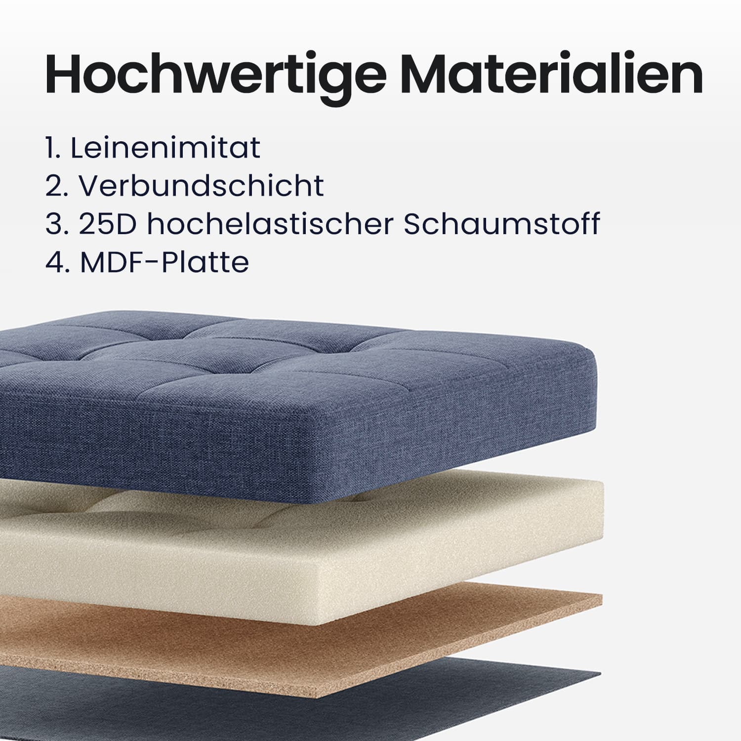 Sitzhocker mit Stauraum, klappbare Sitzbank mit Beinen, Aufbewahrungsbox