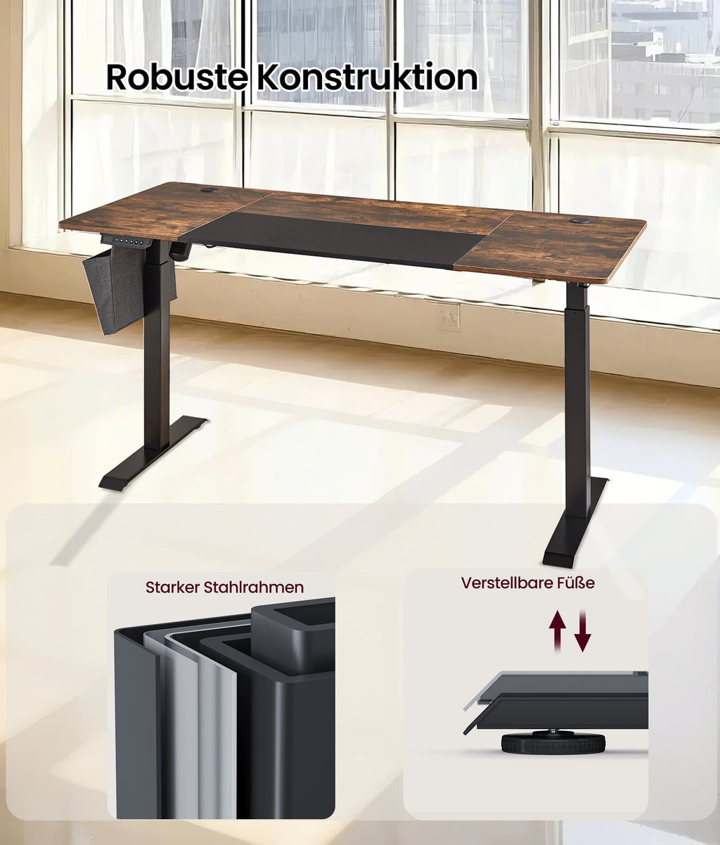 Höhenverstellbarer Schreibtisch elektrisch pastellgelb-basisweiß
