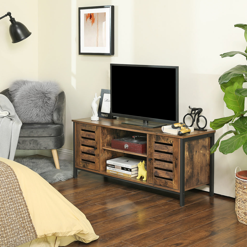 TV-Lowboard mit 2 Schränken und 2 Regalebenen