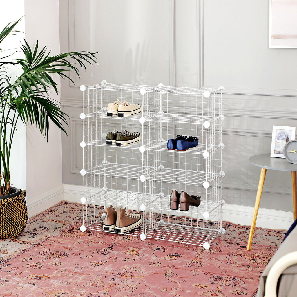 Schuhregal echteckiger Schuhorganizer weiß