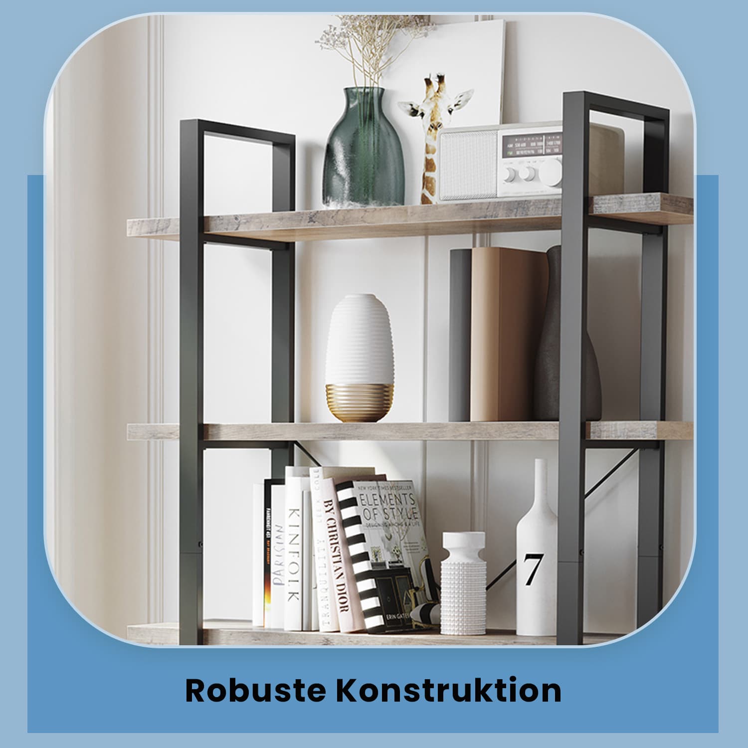 Bücherregal, Standregal mit 5 Ebenen, Regal
