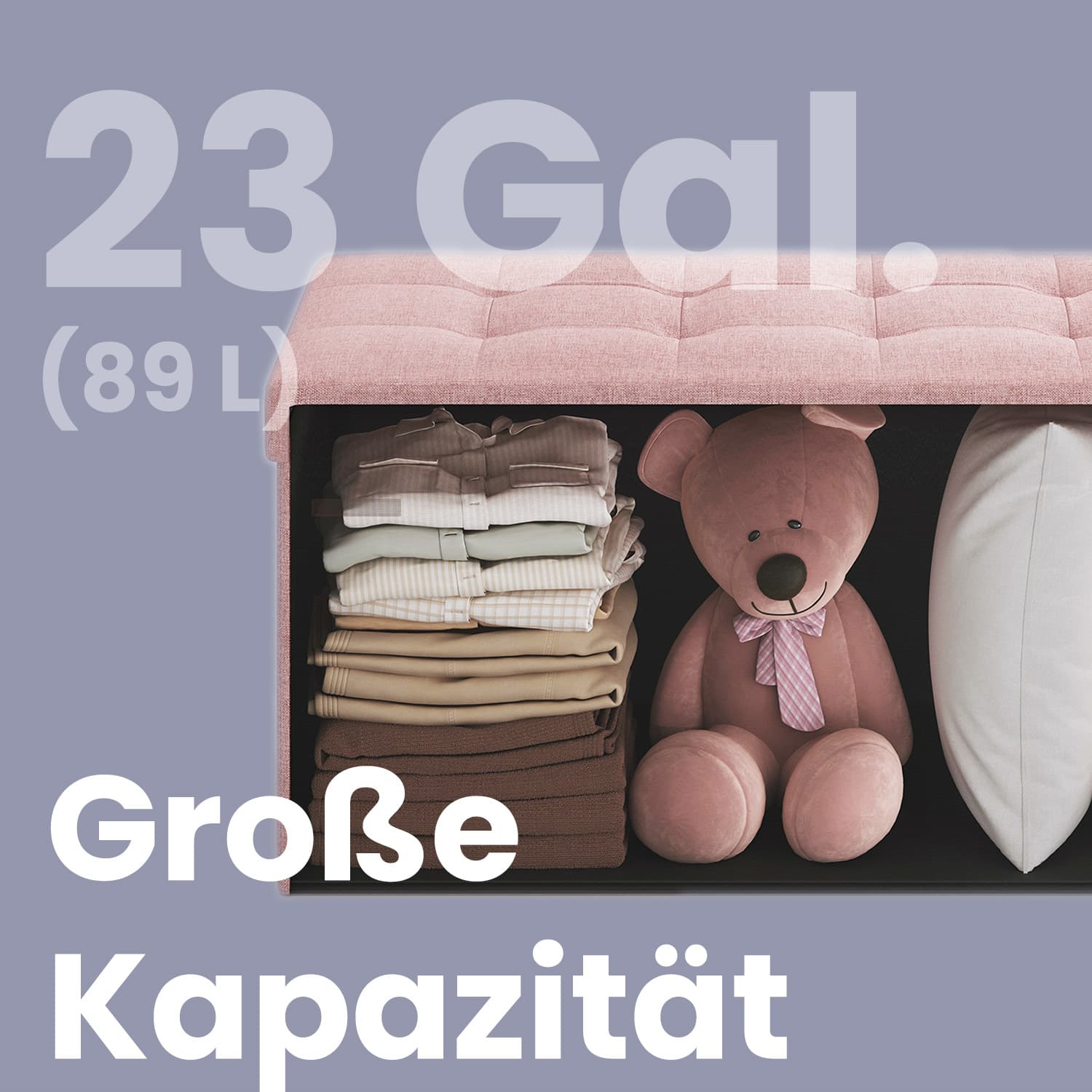 Sitzbank mit Stauraum, 38 x 76 x 38 cm, Sitztruhe, Bettbank