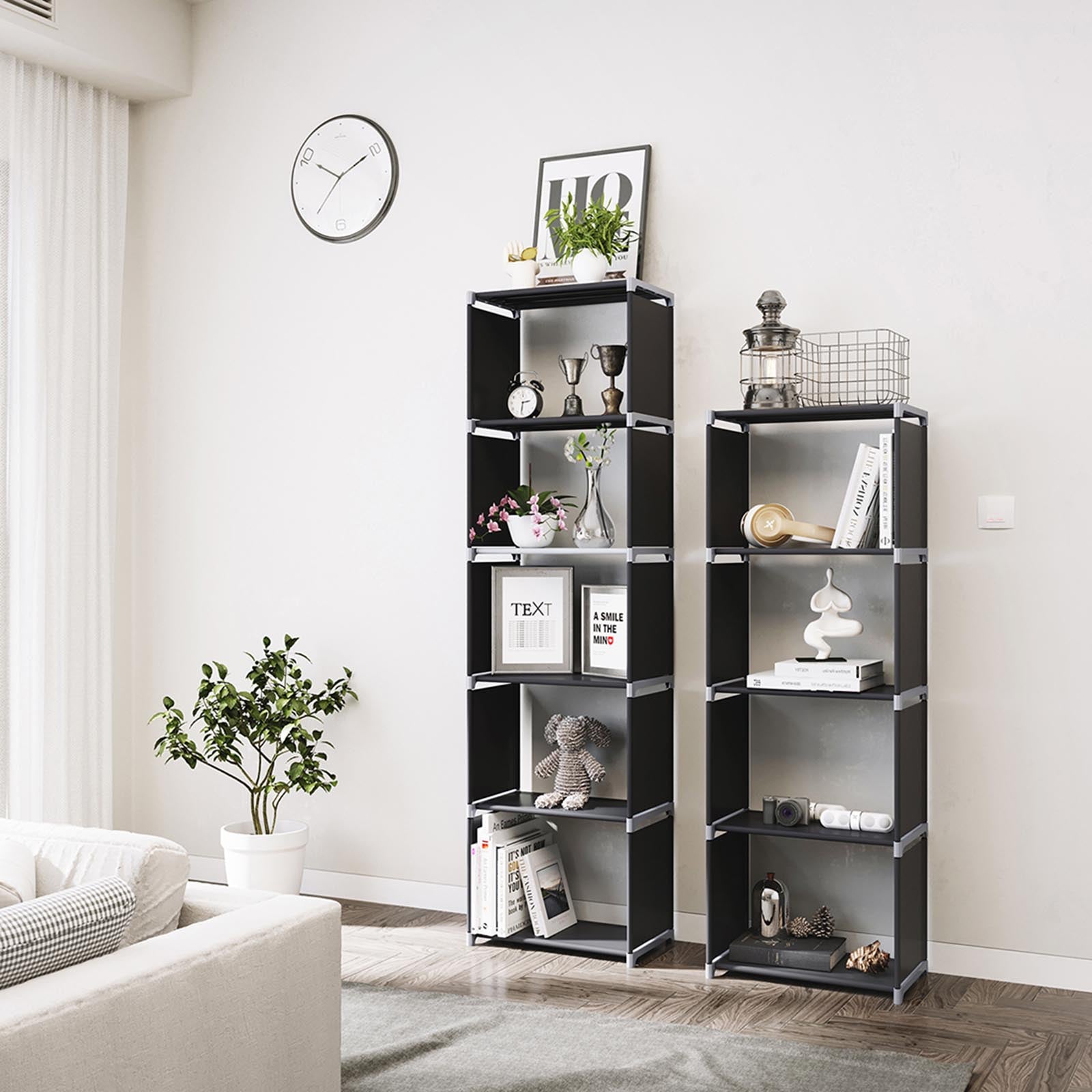 Stoffregal für Bücher Schwarz