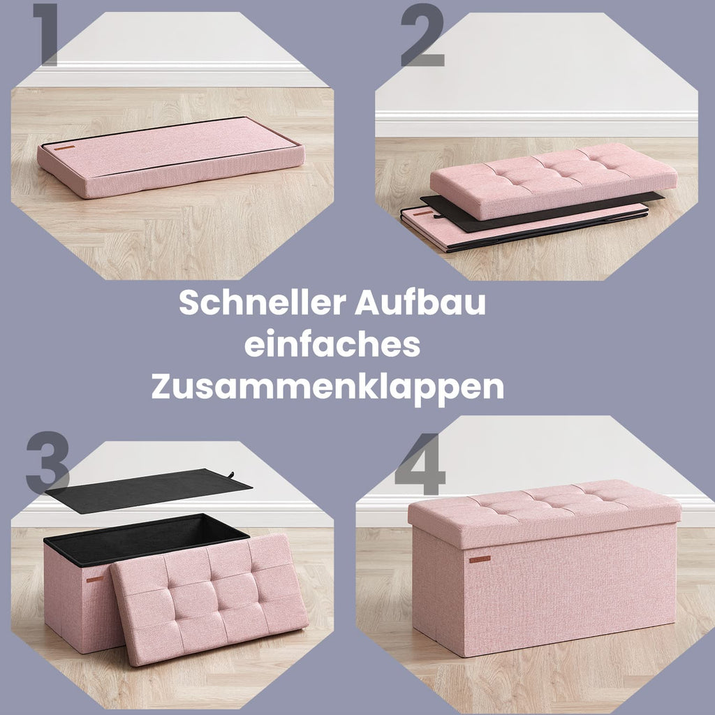 Sitzbank mit Stauraum, 38 x 76 x 38 cm, Sitztruhe, Bettbank