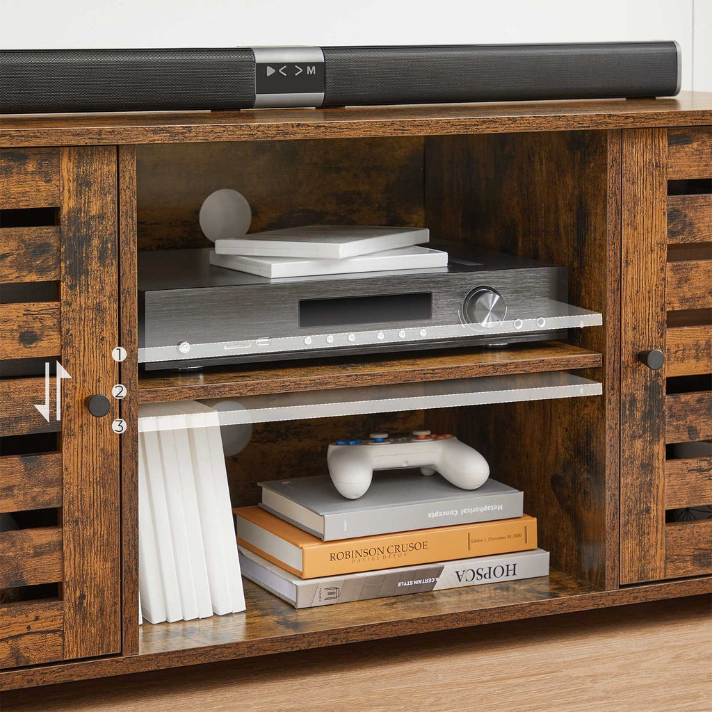TV-Schrank mit Lamellentüren Vintagebraun