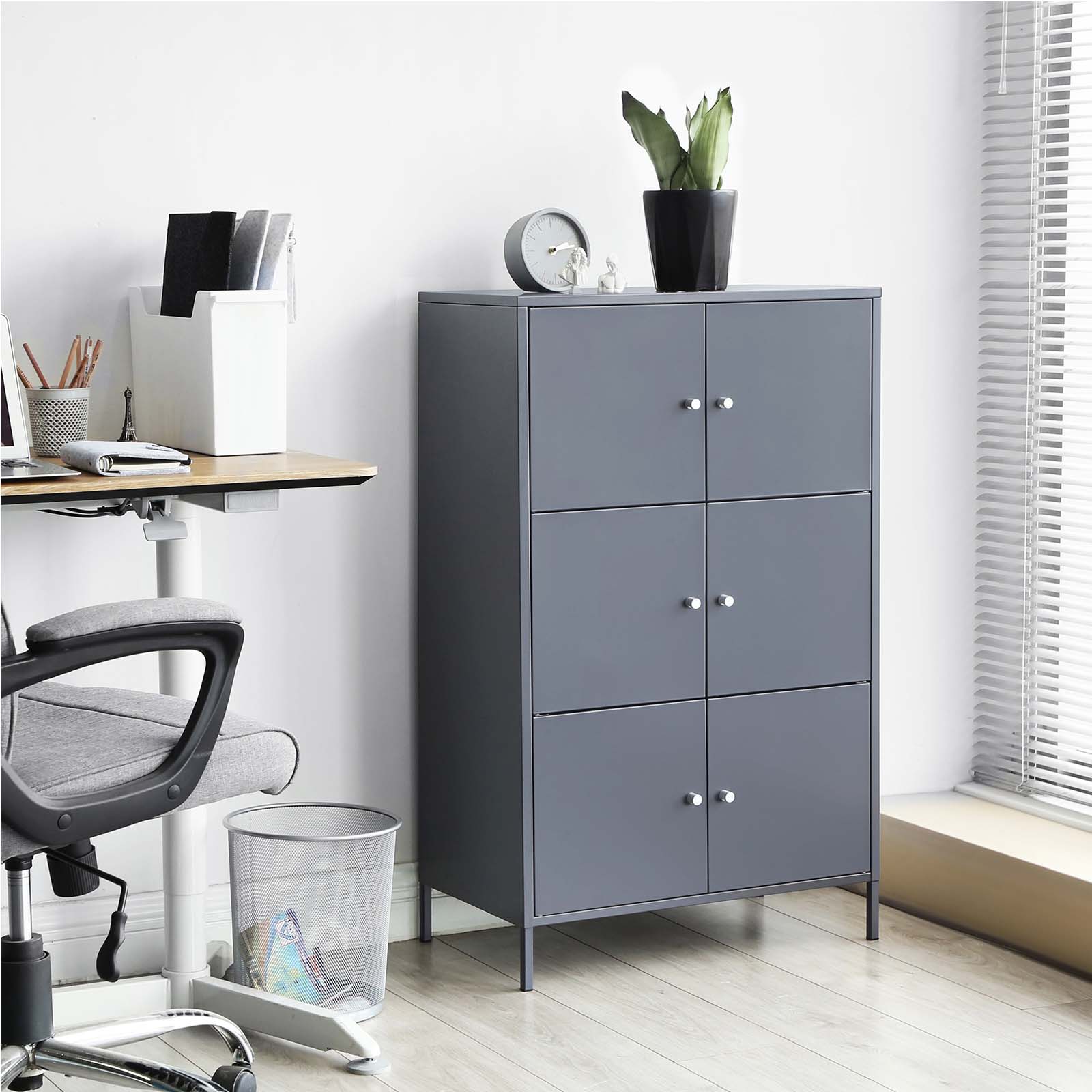 Aktenschrank aus Metall Grau