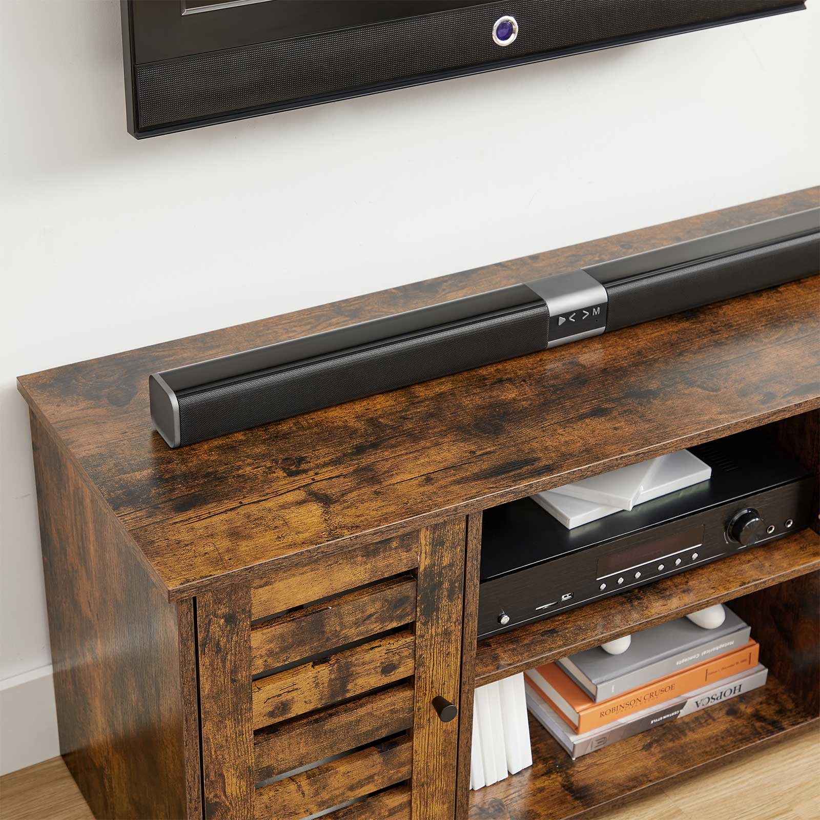 TV-Schrank mit Lamellentüren Vintagebraun