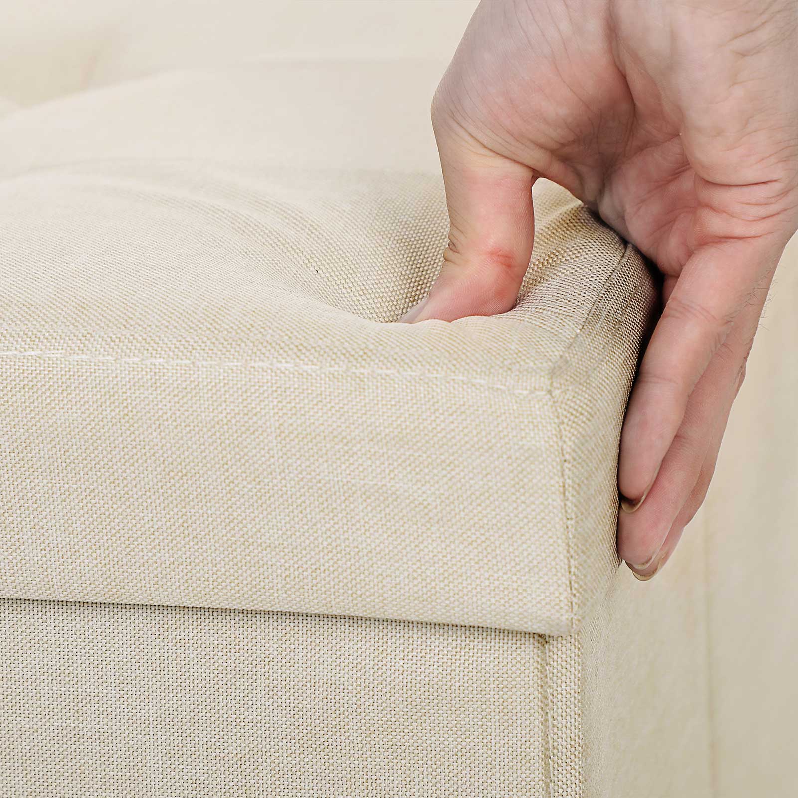 Sitztruhe 80 L Leinenimitat Beige