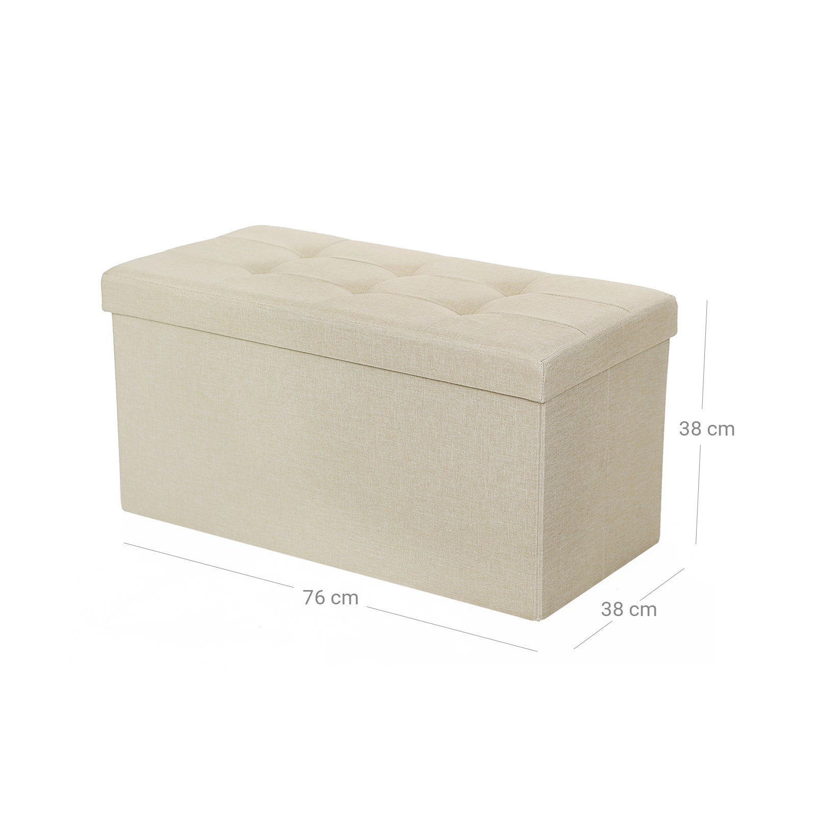 Sitztruhe 80 L Leinenimitat Beige