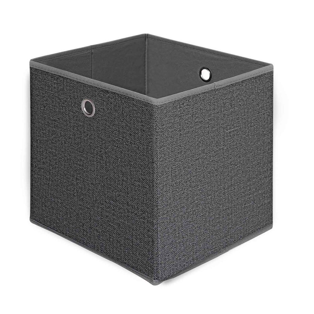 Würfelregal mit 5 Stoffboxen Schwarz