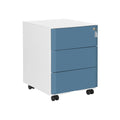 Abschließbarer Aktenschrank Weiß-Blau