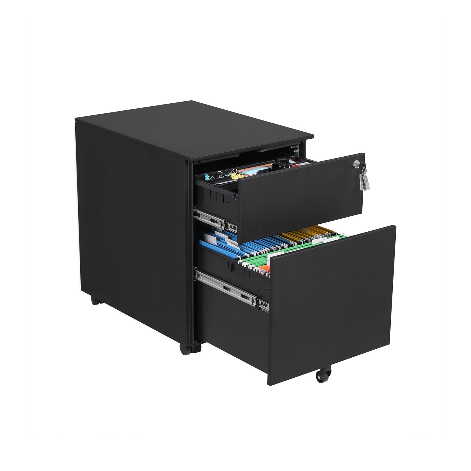 Abschließbarer Rollcontainer Schwarz