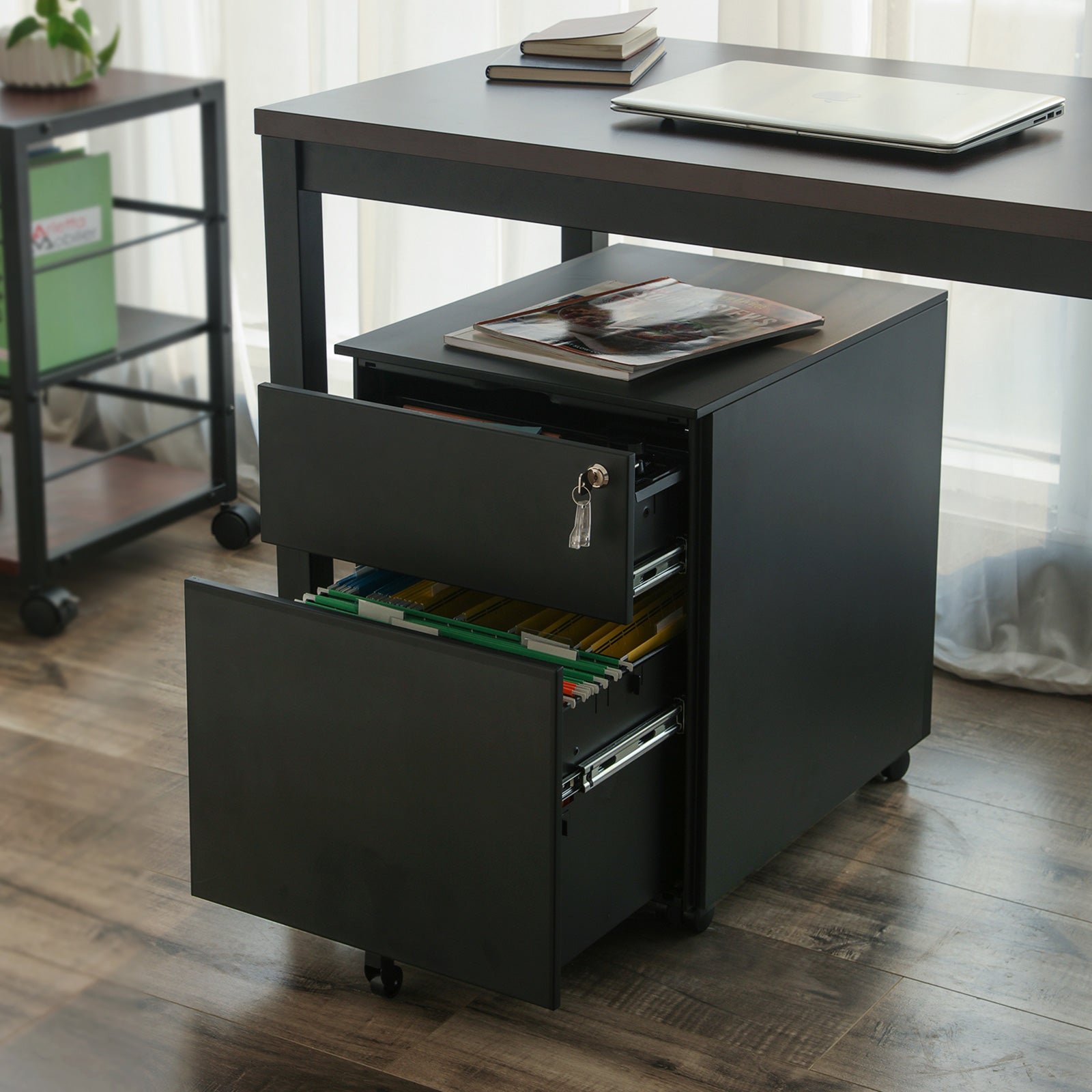 Abschließbarer Rollcontainer Schwarz