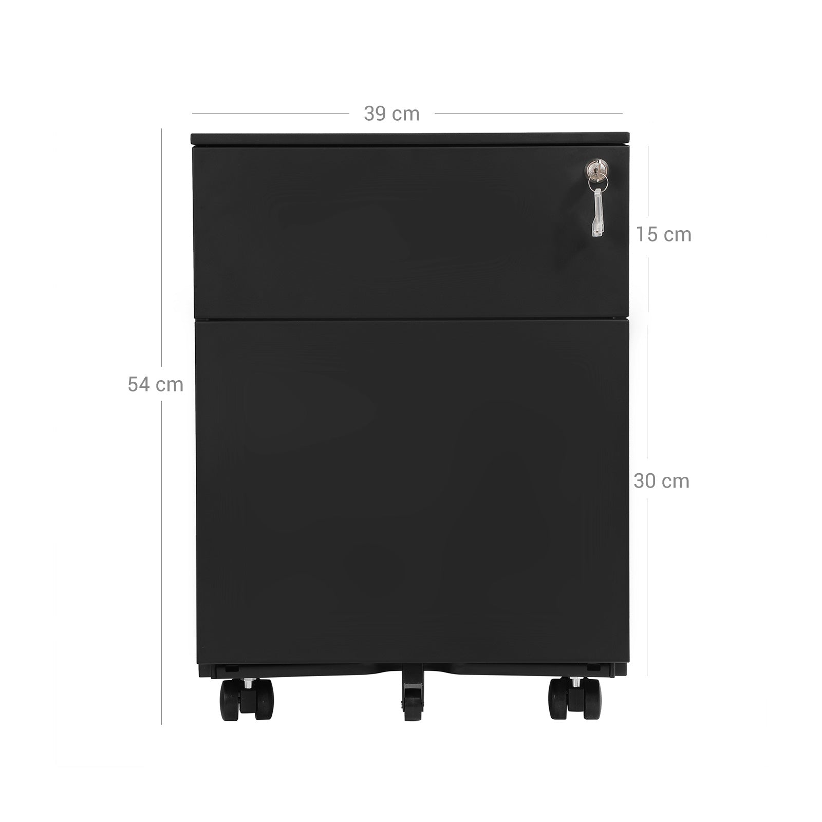 Abschließbarer Rollcontainer Schwarz