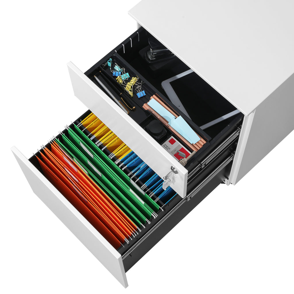 Abschließbarer Rollcontainer Weiß