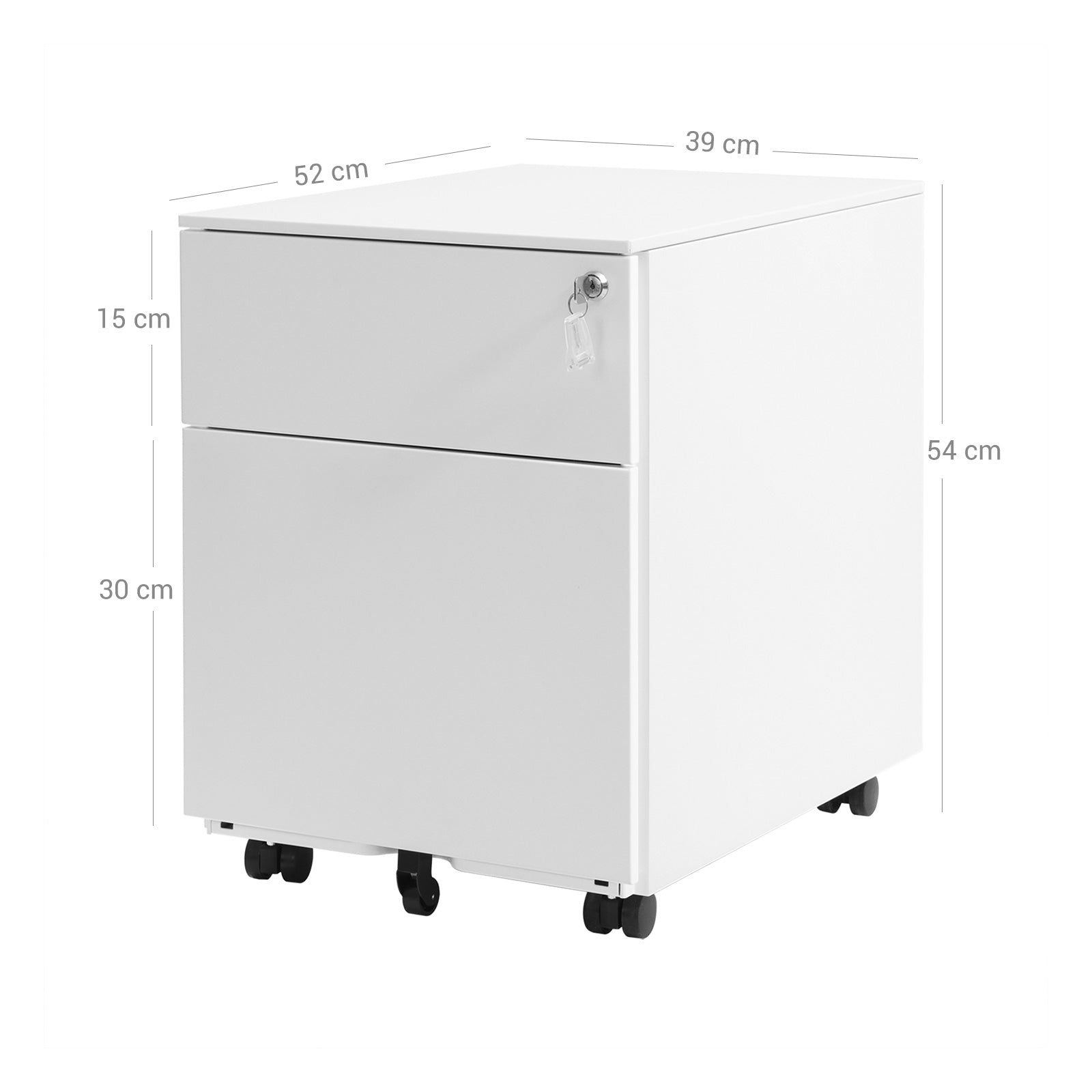 Abschließbarer Rollcontainer Weiß