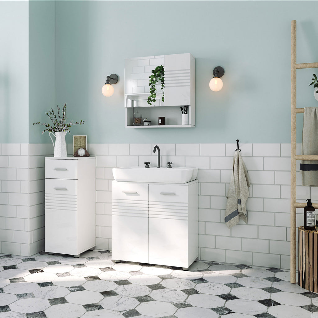 Kleiner Badschrank „Moderne Kerben“