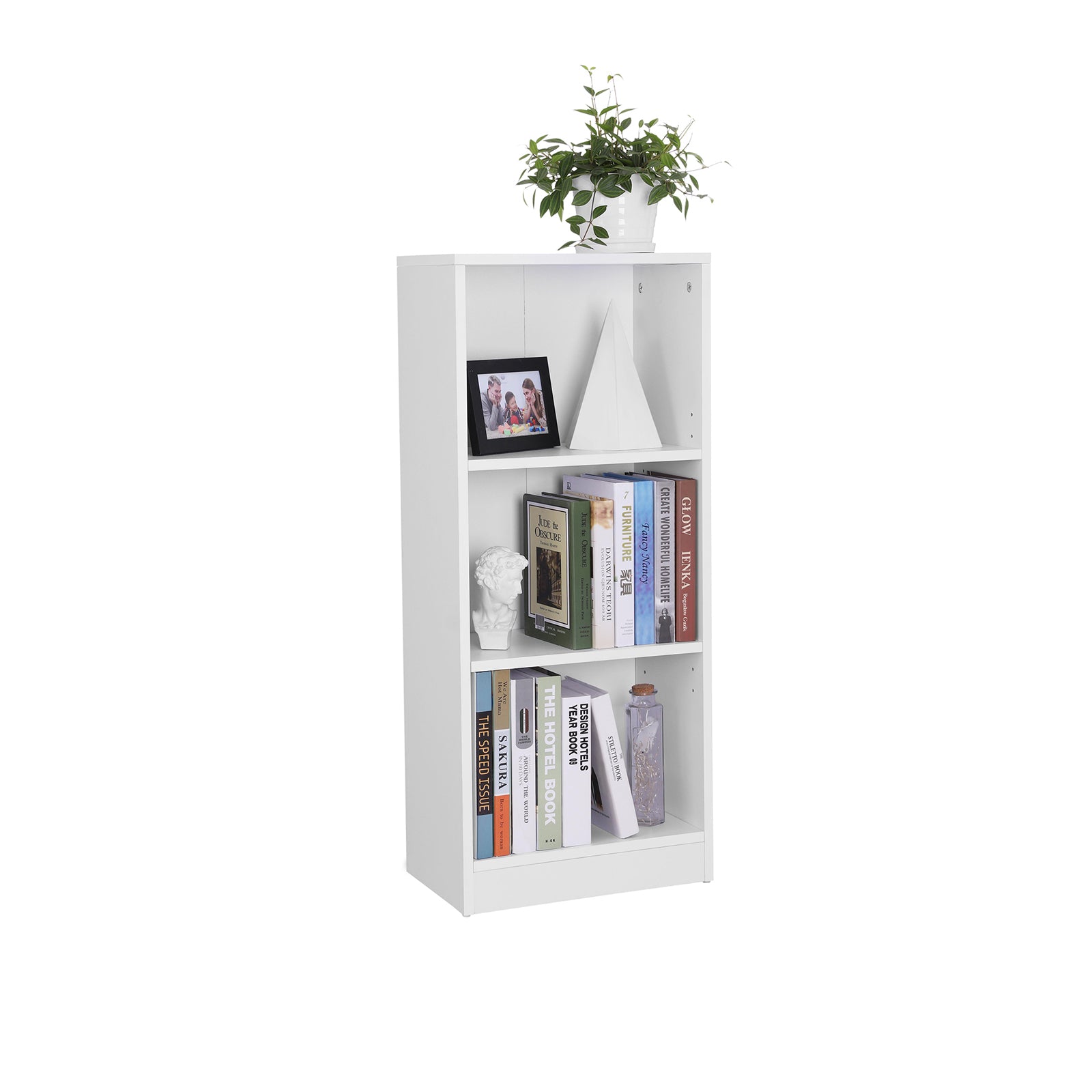Schlichtes Bücherregal 3 Fächer Weiß