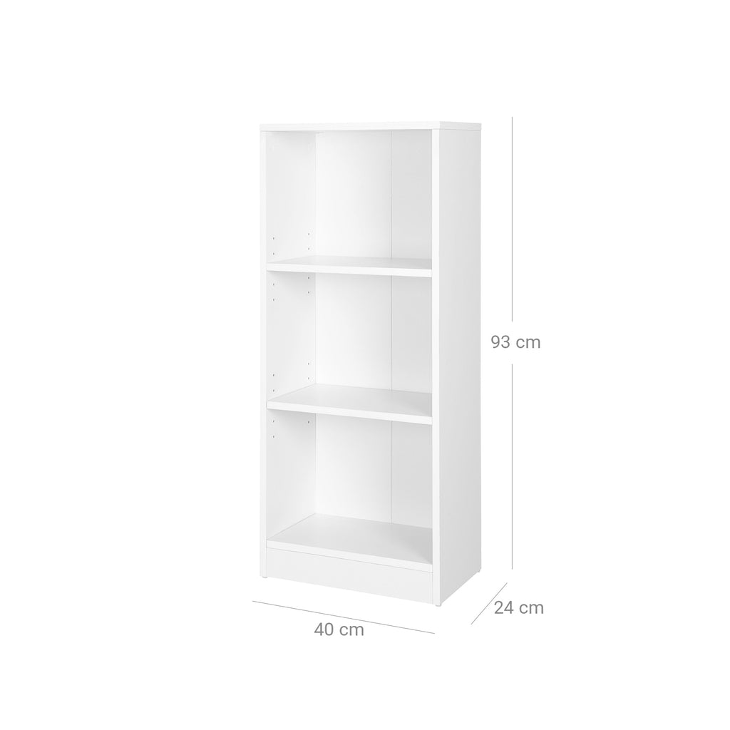 Schlichtes Bücherregal 3 Fächer Weiß