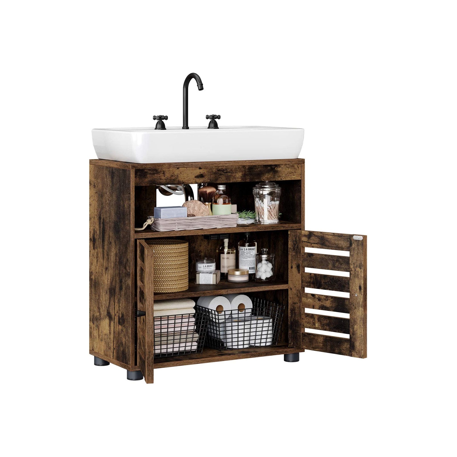 Waschbeckenunterschrank Vintagebraun