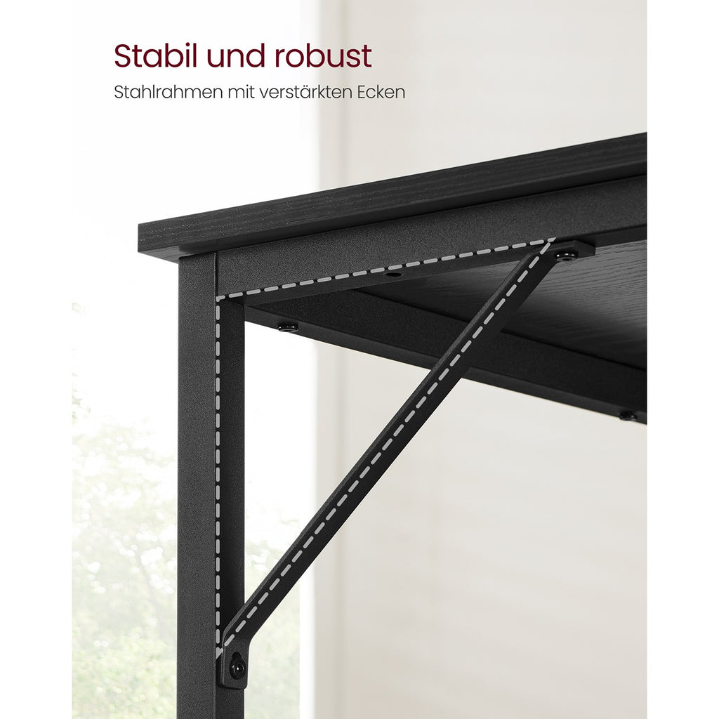 Kleiner Computertisch greige-schwarz