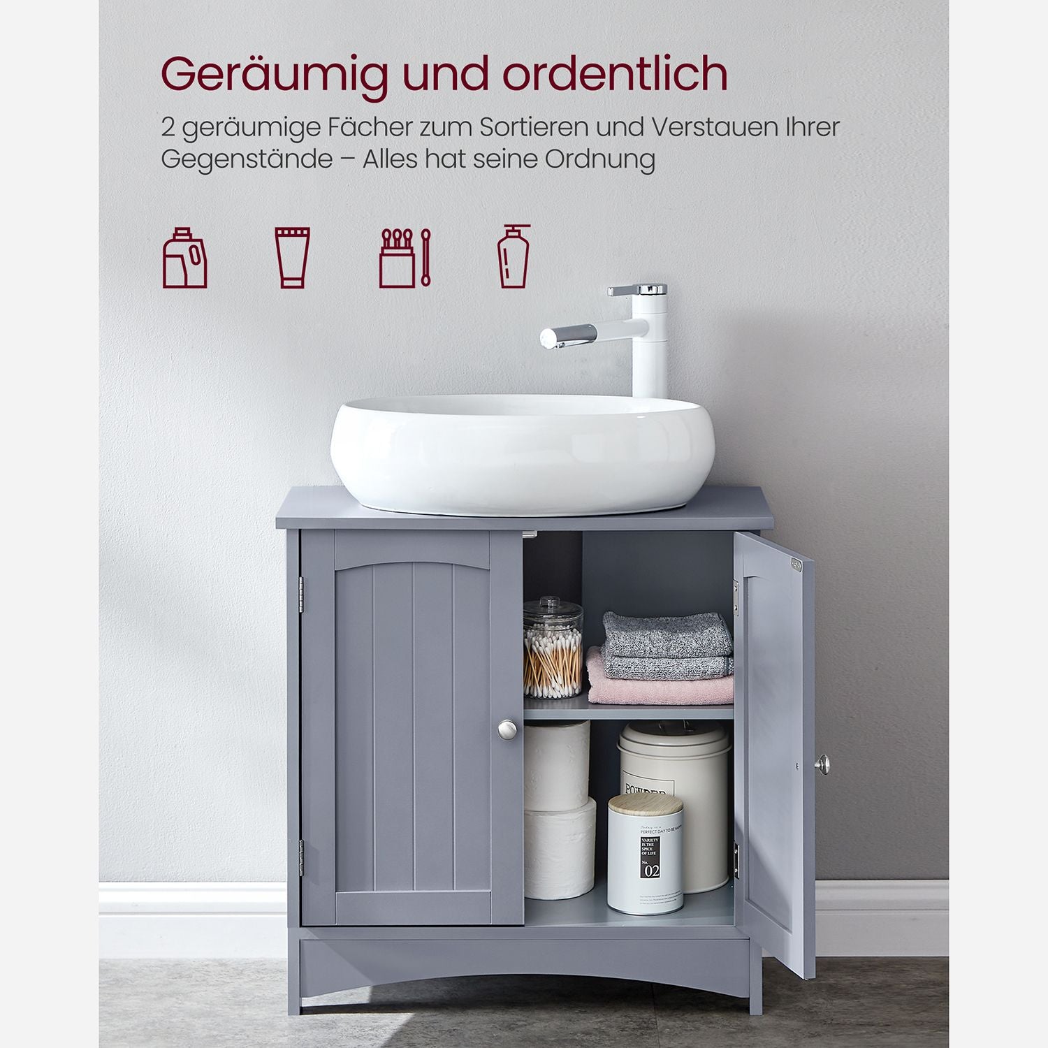 Waschbeckenunterschrank mit 2 Türen