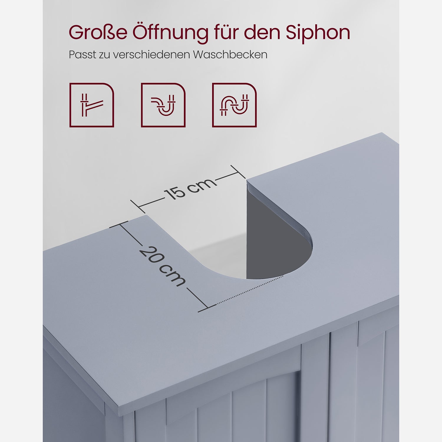 Waschbeckenunterschrank mit 2 Türen