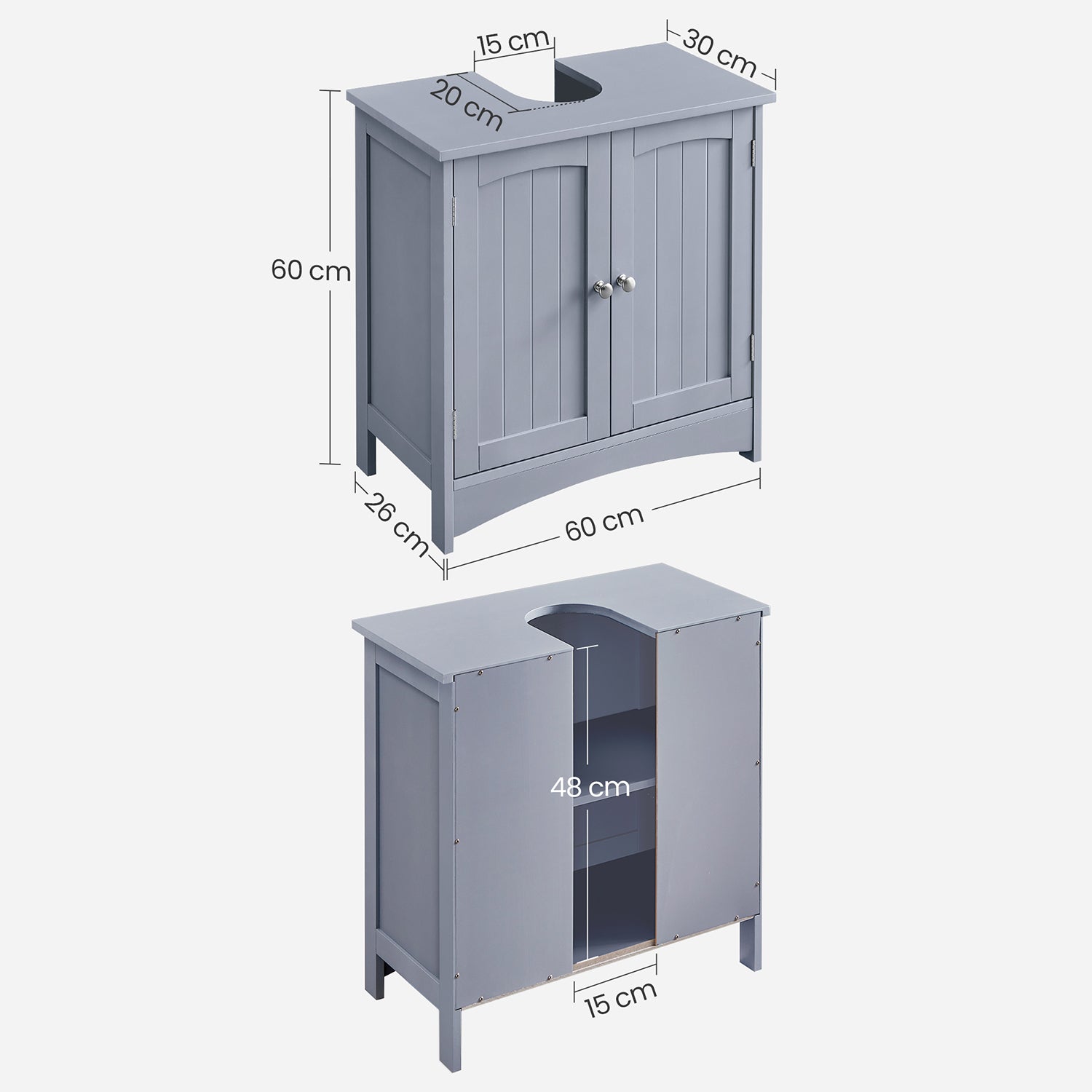 Waschbeckenunterschrank mit 2 Türen