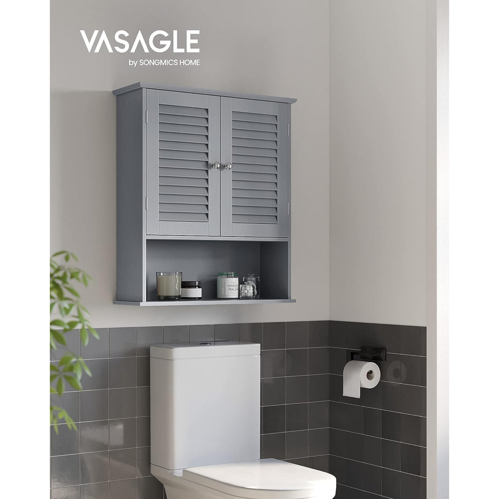 Badezimmerschrank mit verstellbarem Einlegeboden und Lamellentüren