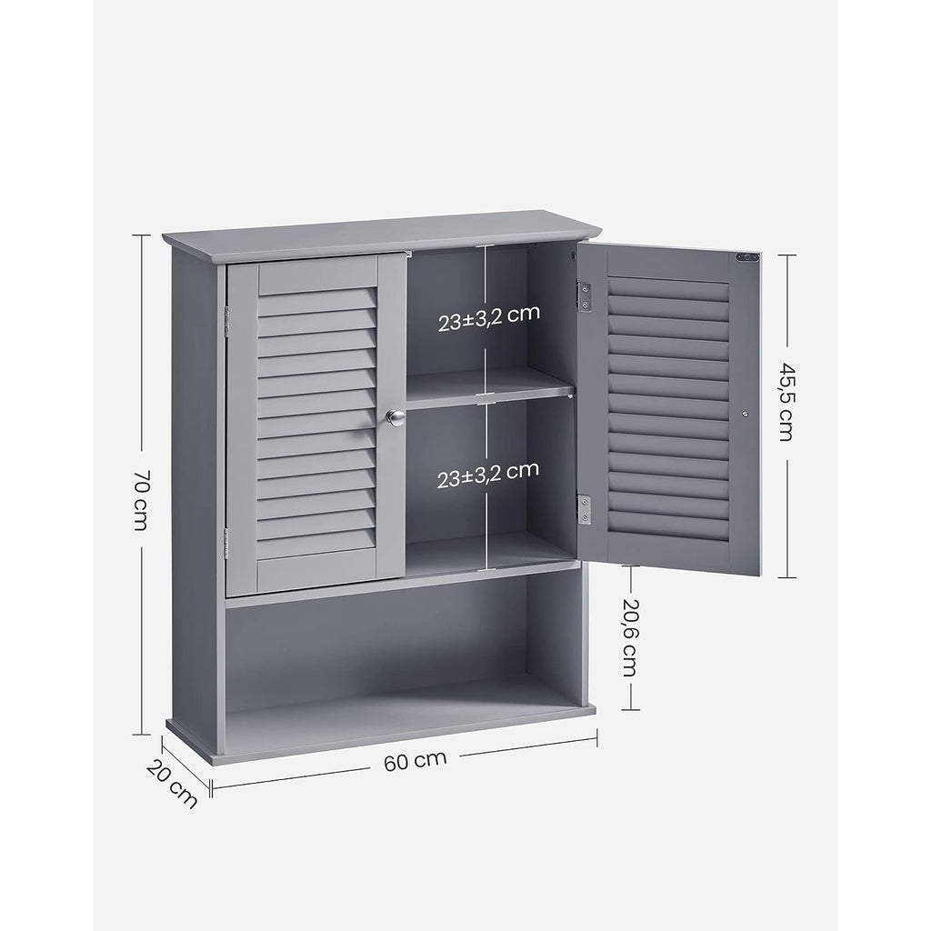 Badezimmerschrank mit verstellbarem Einlegeboden und Lamellentüren