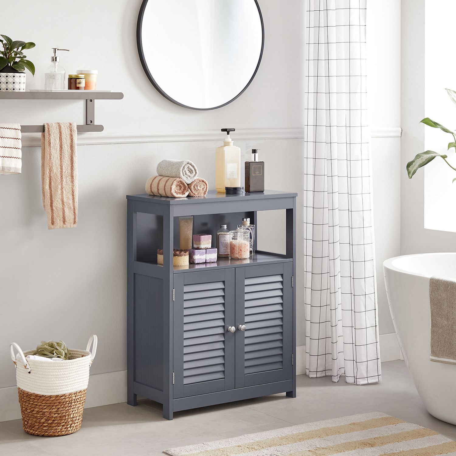 Badezimmerschrank 30 x 60 x 80 cm grau