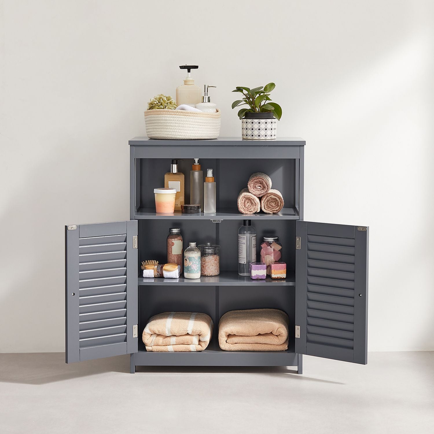 Badezimmerschrank 30 x 60 x 80 cm grau