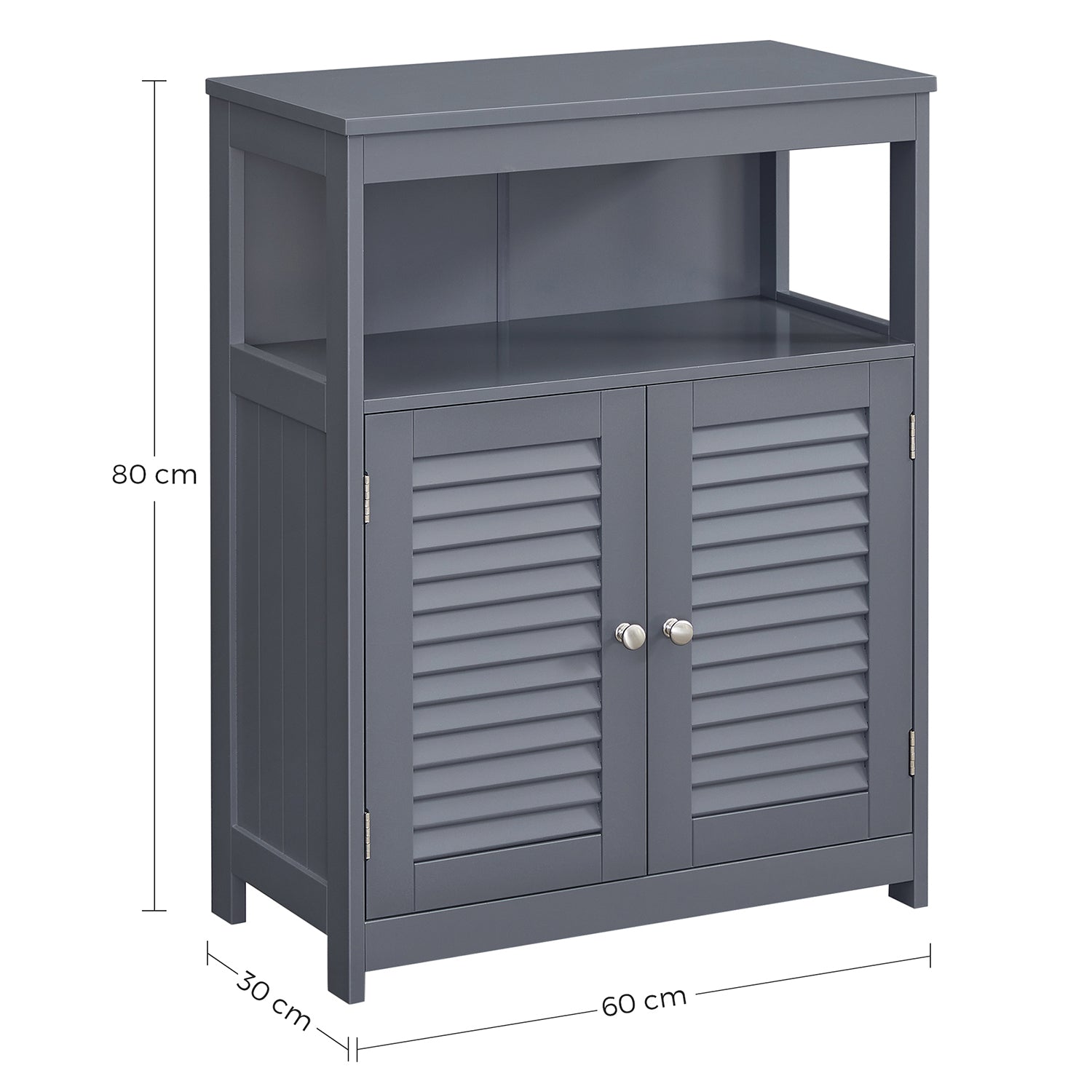 Badezimmerschrank 30 x 60 x 80 cm grau