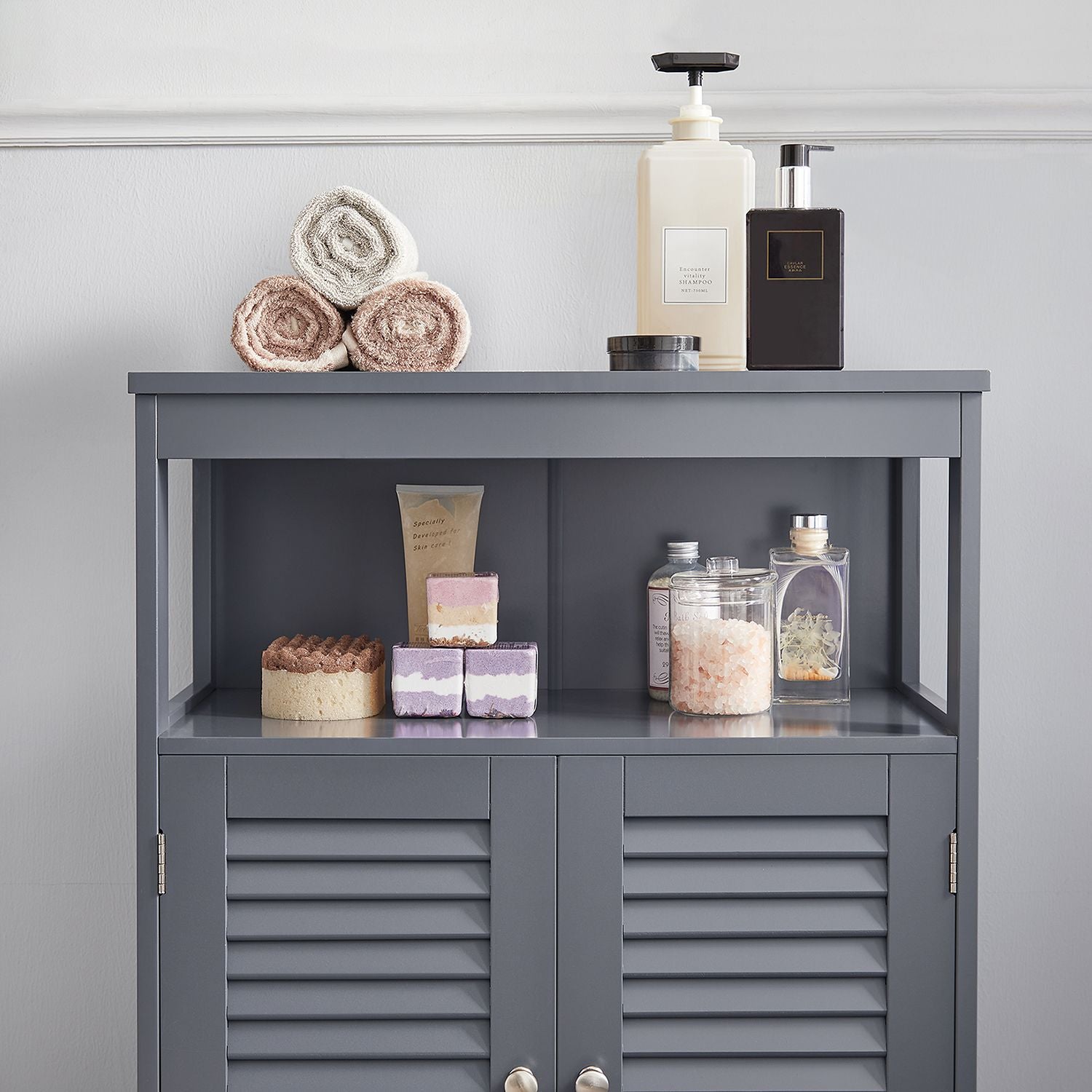 Badezimmerschrank 30 x 60 x 80 cm grau