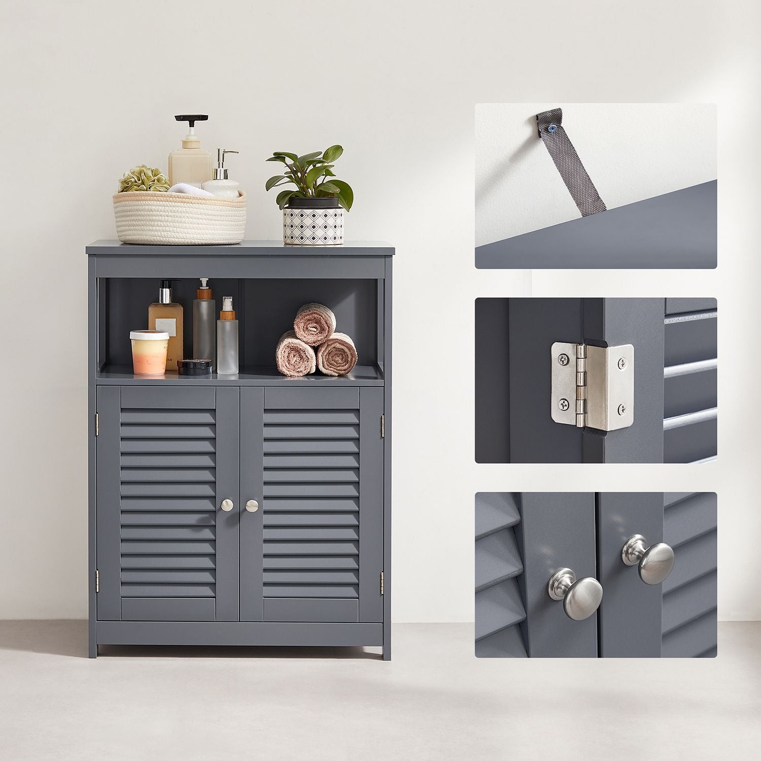 Badezimmerschrank 30 x 60 x 80 cm grau