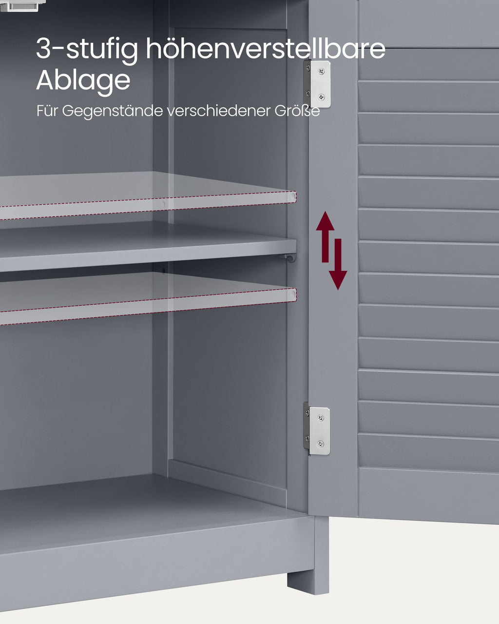Badezimmerschrank mit offenem Fach und 2 Türen
