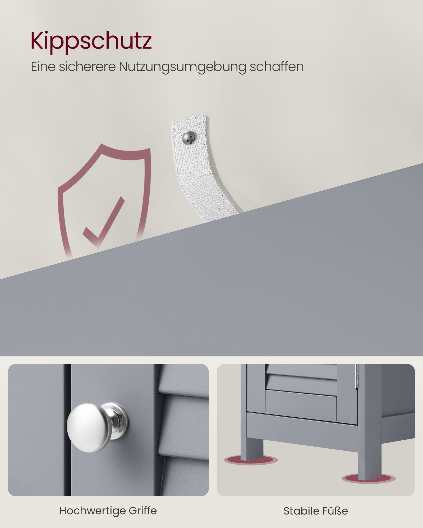 Badezimmerschrank schmal mit Schublade und Lamellentür