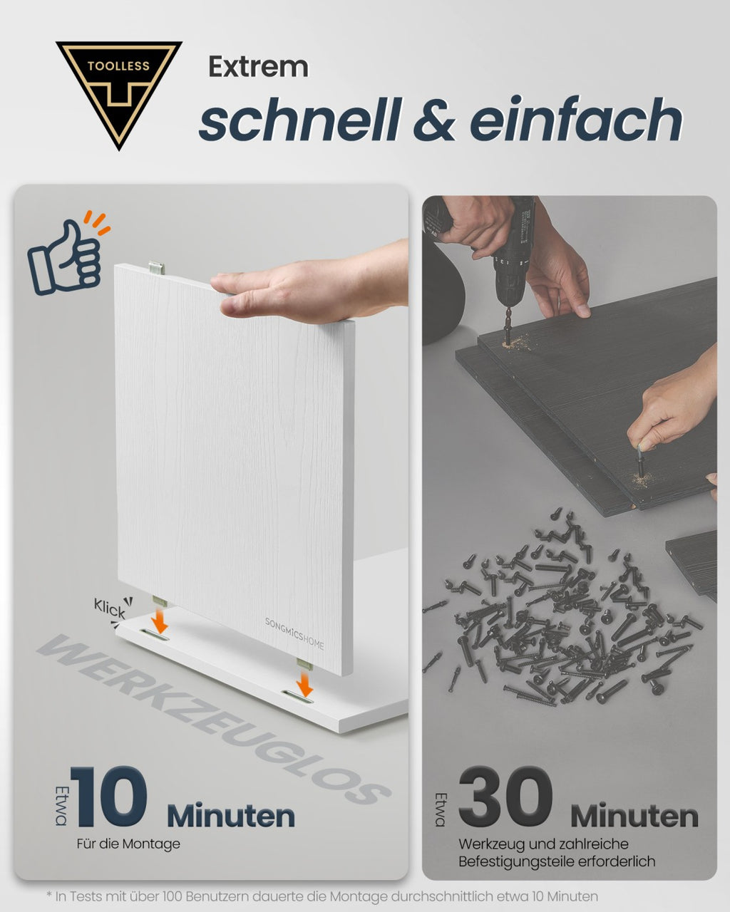 Spiegelschrank Bad werkzeuglose Montage 15 x 60 x 55 cm schneeweiß