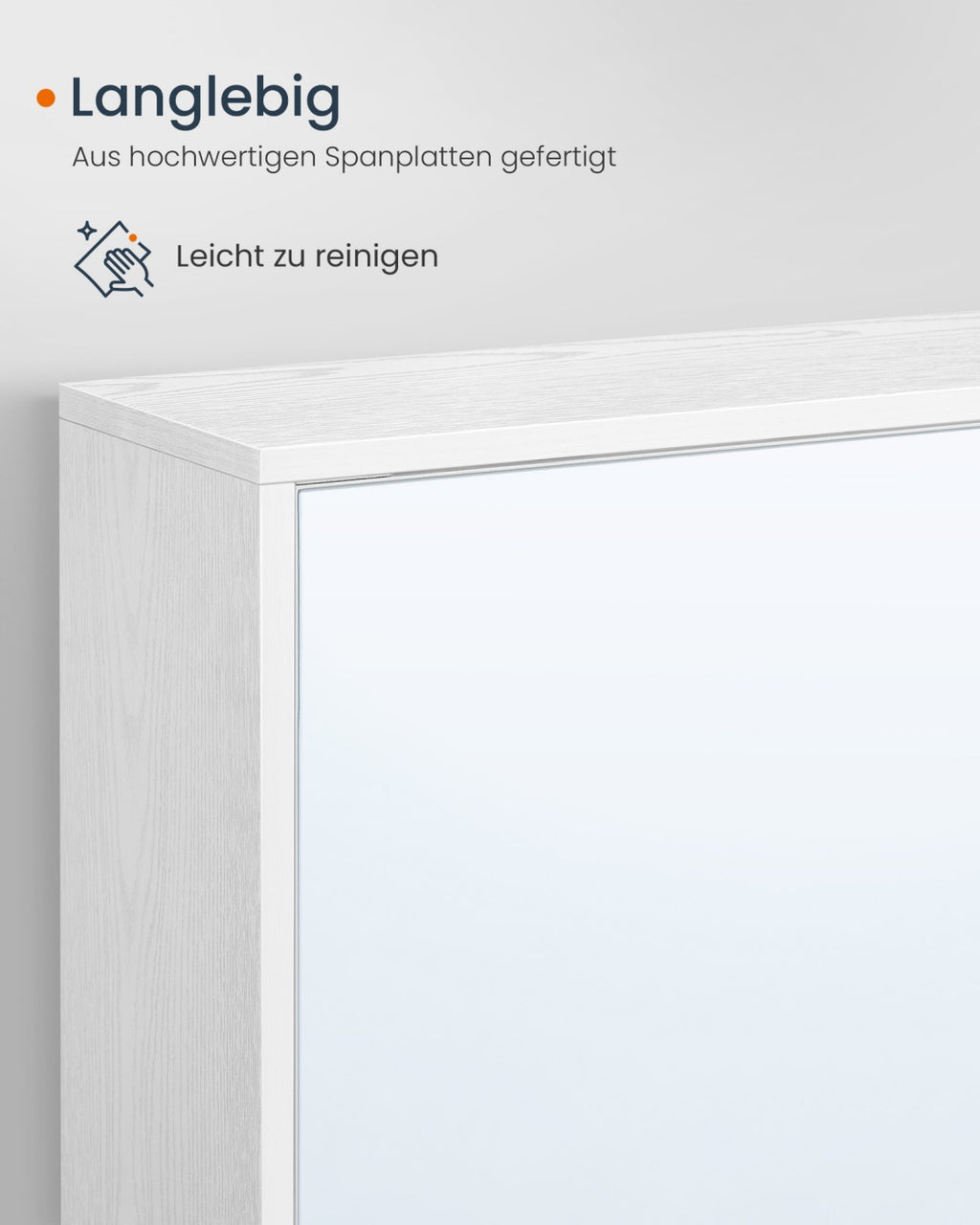 Spiegelschrank Bad werkzeuglose Montage 15 x 60 x 55 cm schneeweiß