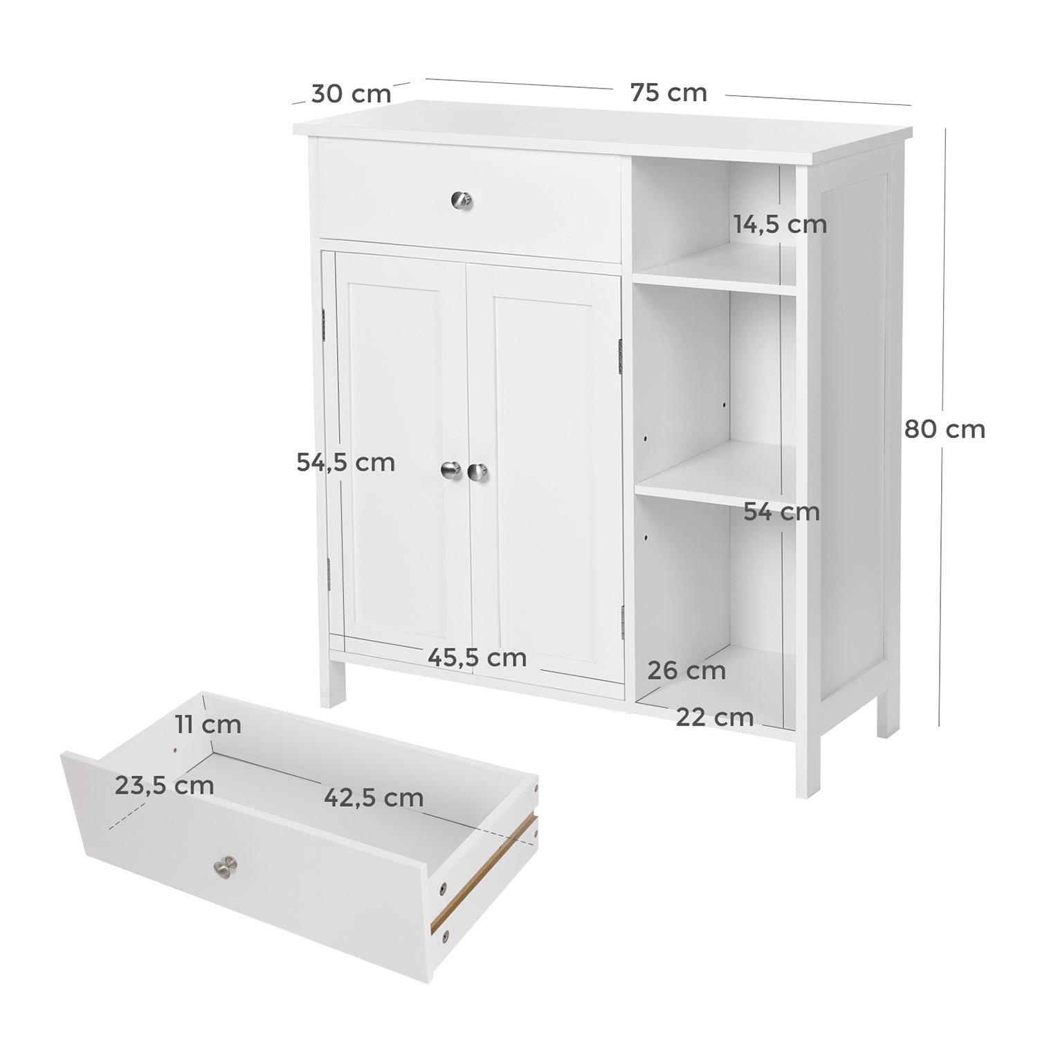 Badezimmerschrank mit Schublade
